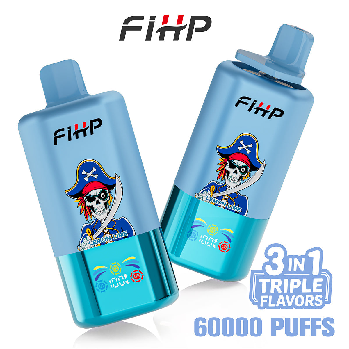 FIHP 60 000 slukk, három ízű e-cigaretta