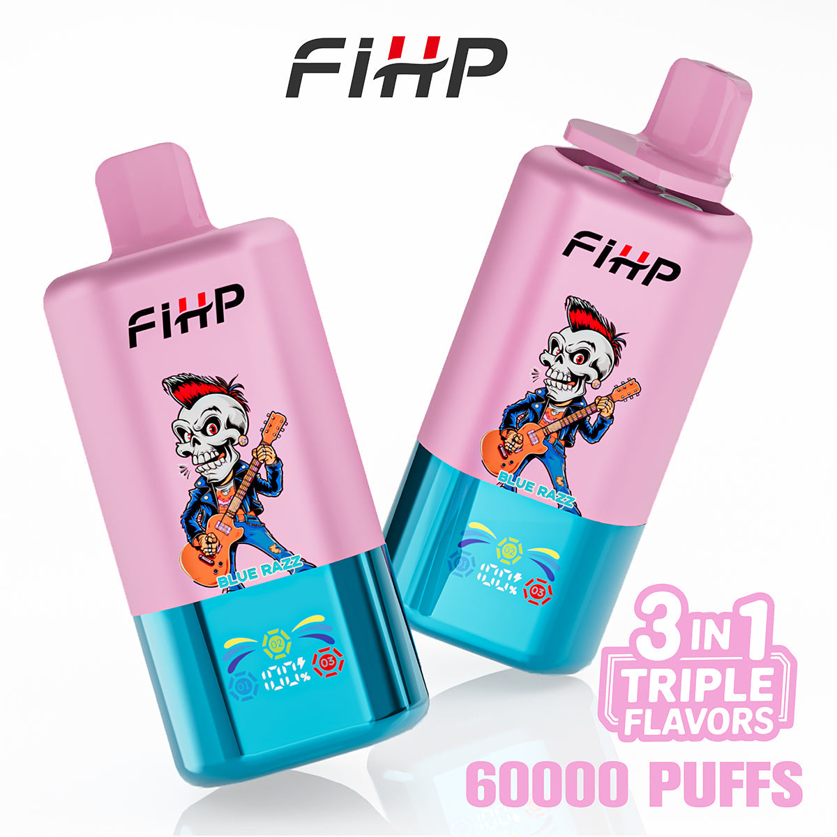 FIHP 60 000 slukk, három ízű e-cigaretta