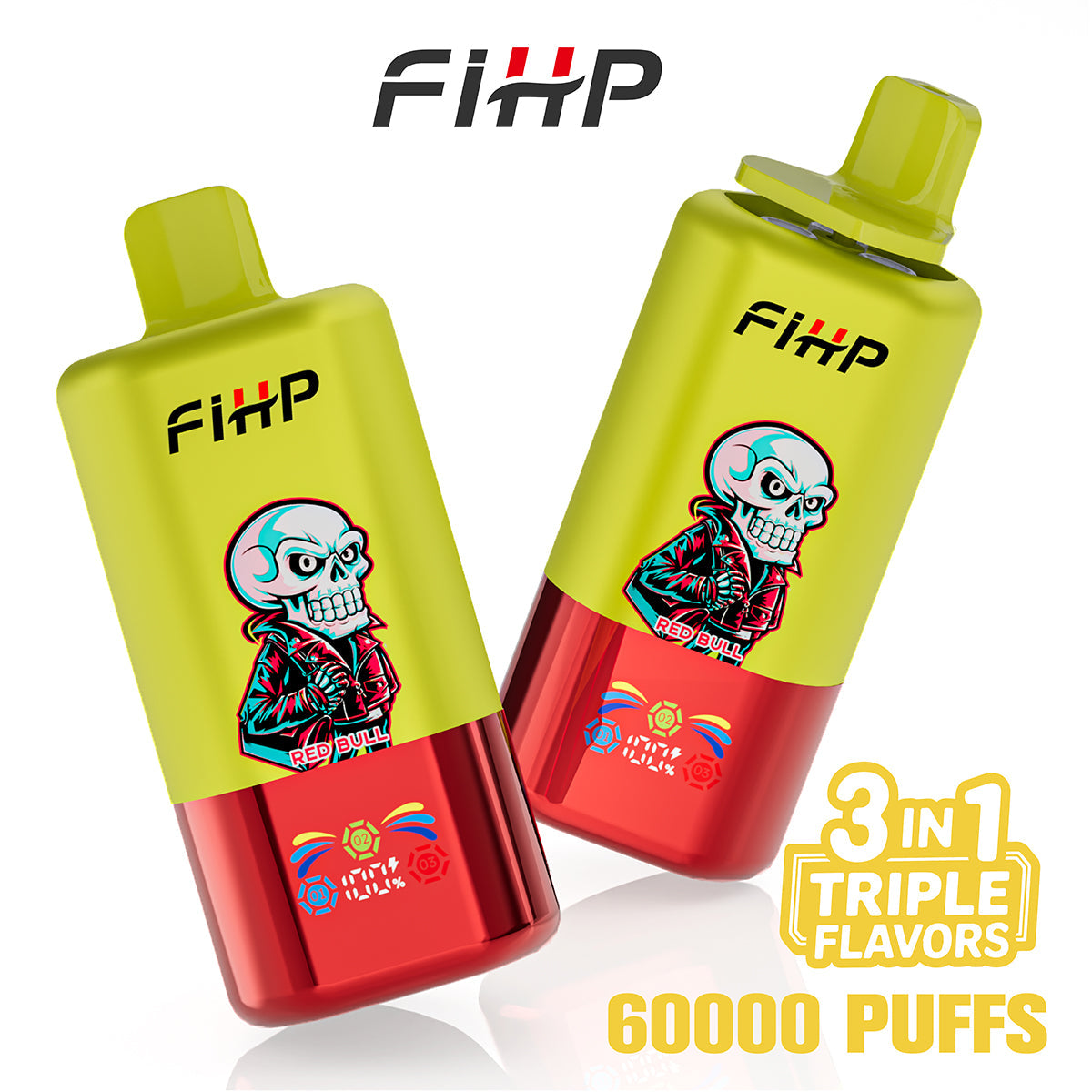 FIHP 60 000 slukk, három ízű e-cigaretta