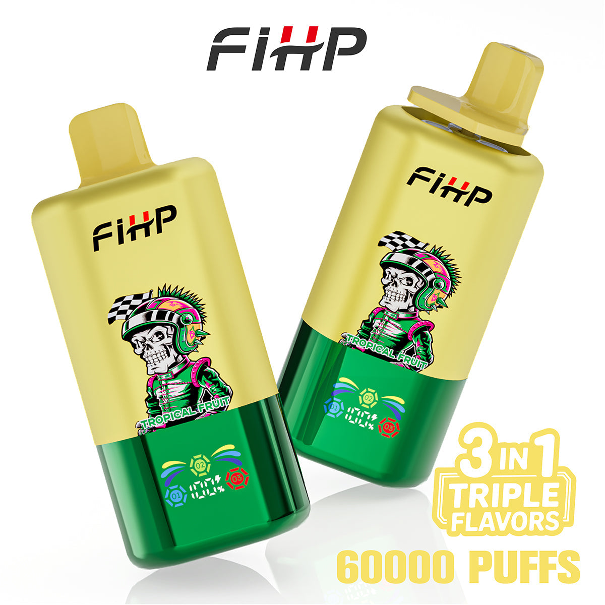 FIHP 60 000 slukk, három ízű e-cigaretta