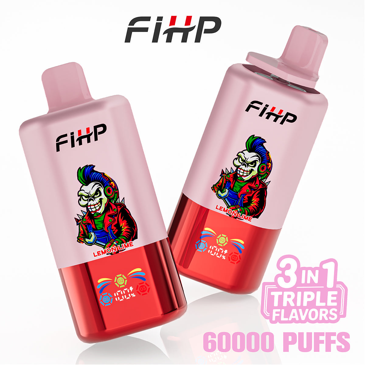 FIHP 60 000 slukk, három ízű e-cigaretta
