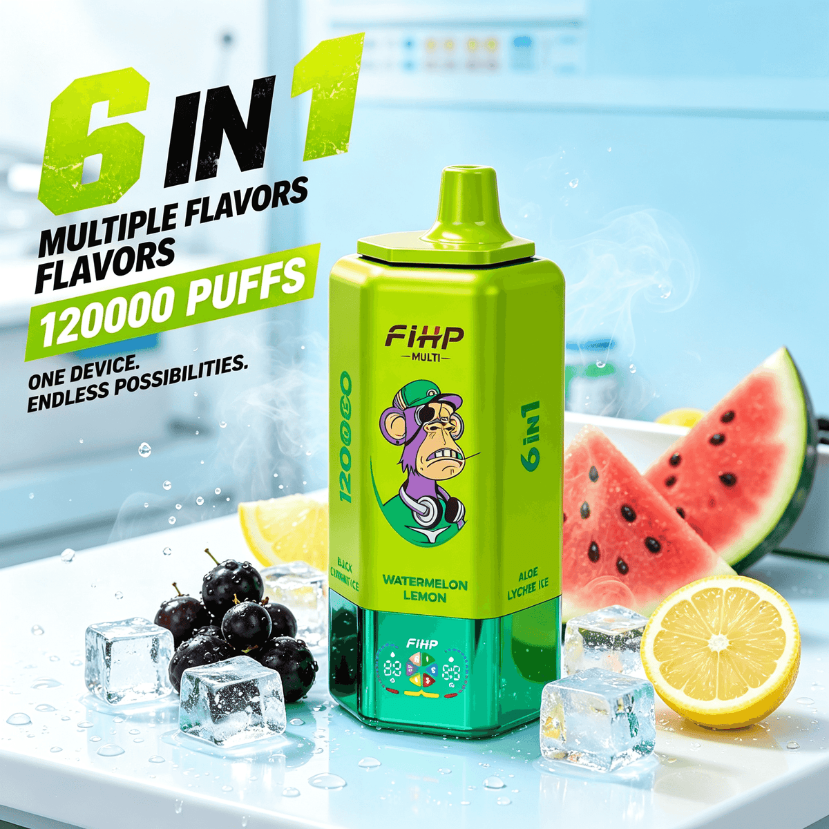 FIHP 120k Puffs 6in1 Többízű Vape (120,000 slukk)