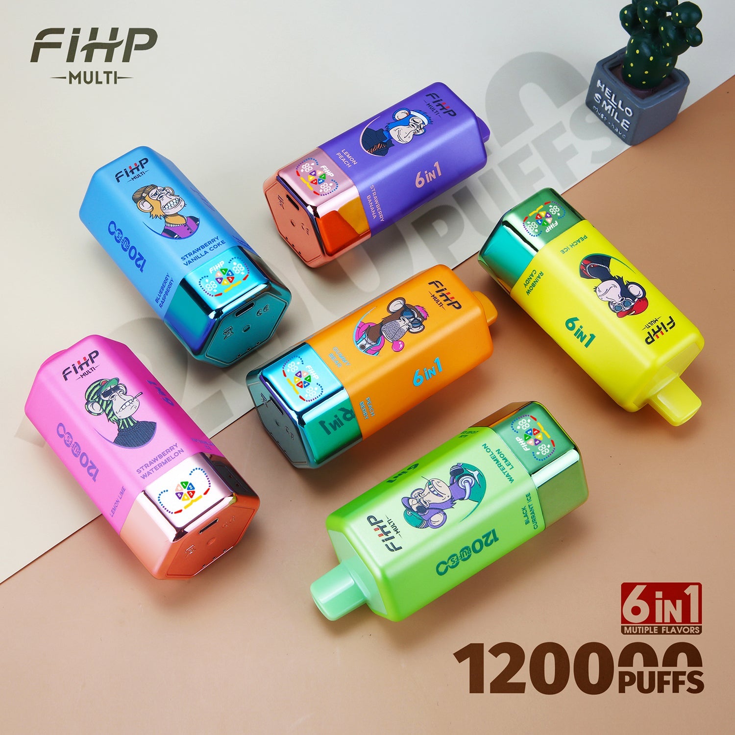 FIHP 120k Puffs 6in1 Többízű Vape (120,000 slukk)