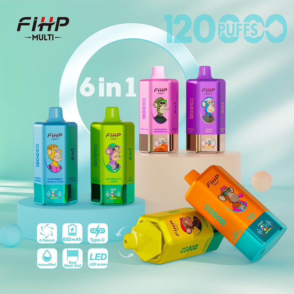 FIHP 120k Puffs 6in1 Többízű Vape (120,000 slukk)