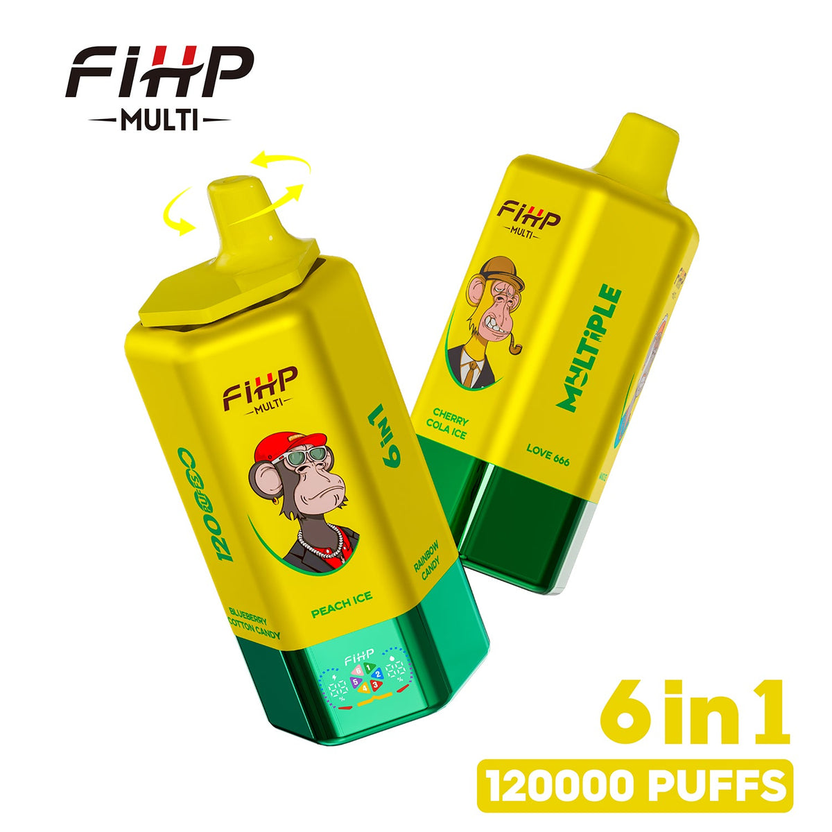 FIHP 120k Puffs 6in1 Többízű Vape (120,000 slukk)